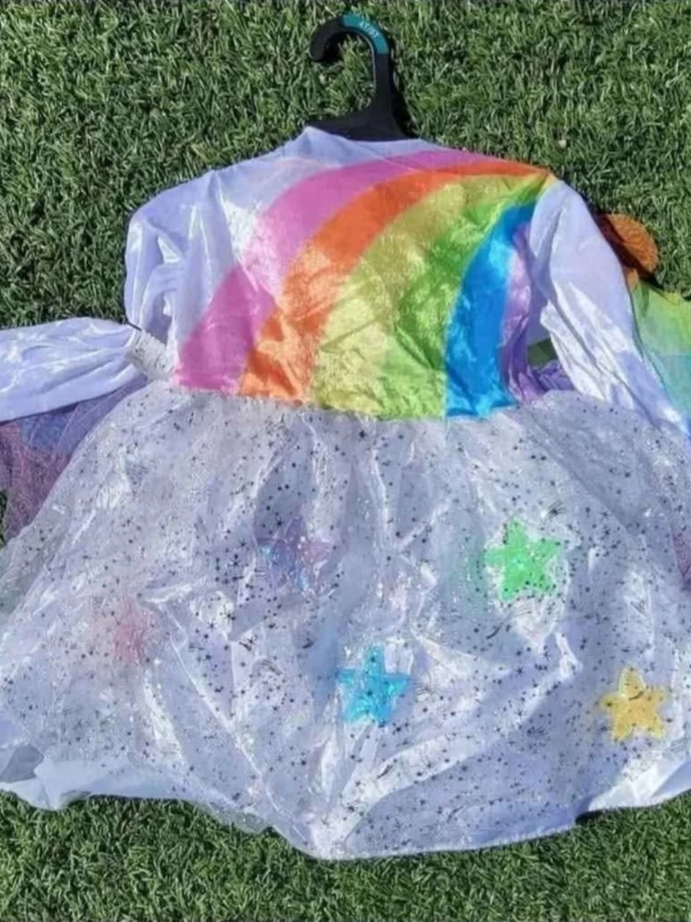 Kids Rainbow Star Costume Dress - White Multicolor Halloween Girls 4t/ 5t